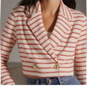 Maeve by Anthropologie orange and White Striped Blazer (mix1)